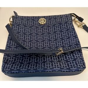 TOMMY HILFIGER Monogram Crossbody Purse Blue Monogram Blue. *NWOT